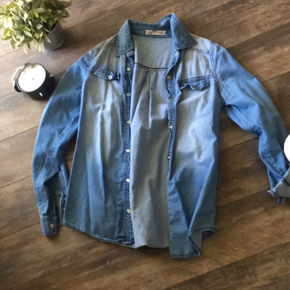 Denim button down